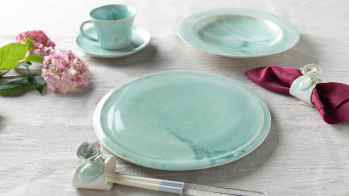 大堀相馬焼 京月窯 桃緑シリーズのイメージ